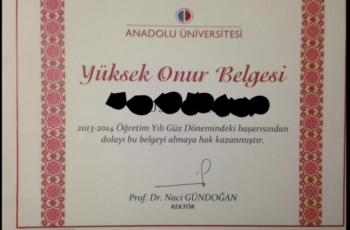 Öğrencilik hayatınızda hiç onur belgesi aldınız mı?