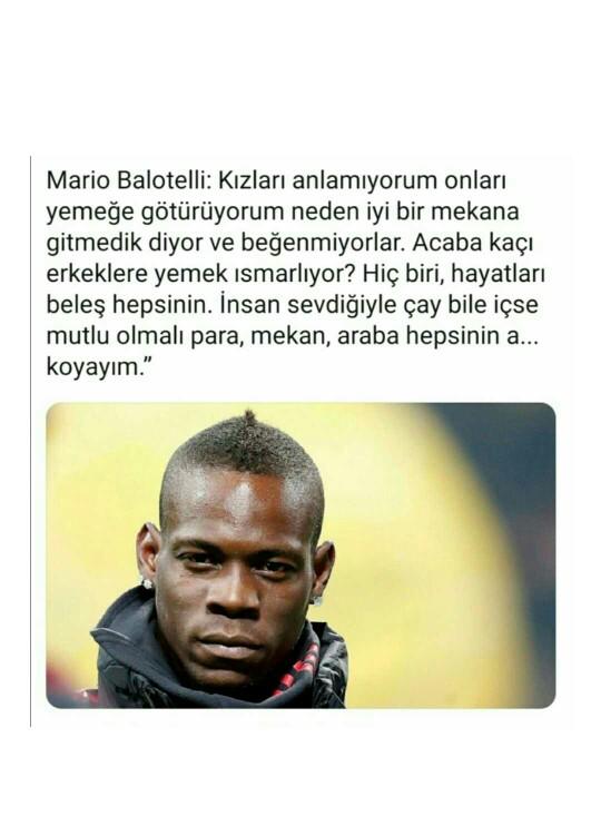 Ünlü Futbolcu Balotelli'den inciler 🍴Sevgilinizi hangi mekana götürürsünüz? Hesabı kim ödemeli?