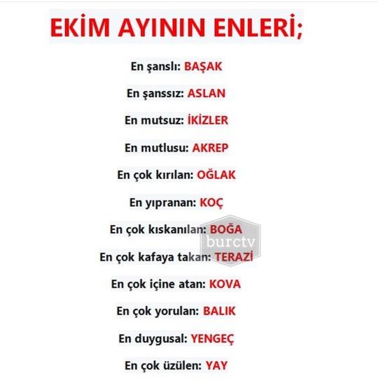 Burçlarda ekim ayının enleri böyleymiş, senin modun hangisi?