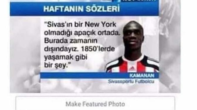 Sivasspor Futbolcusu Kamanan Burası Bir New York Değil 1850'lerde Yaşamak Gibi😀 ?