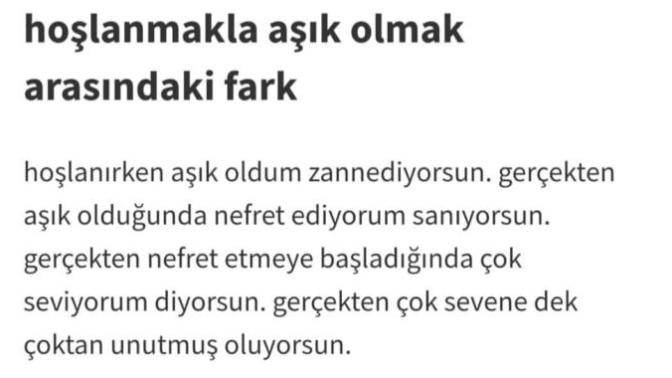 Hoşlanmakla aşık olmak arasindaki fark nedir?