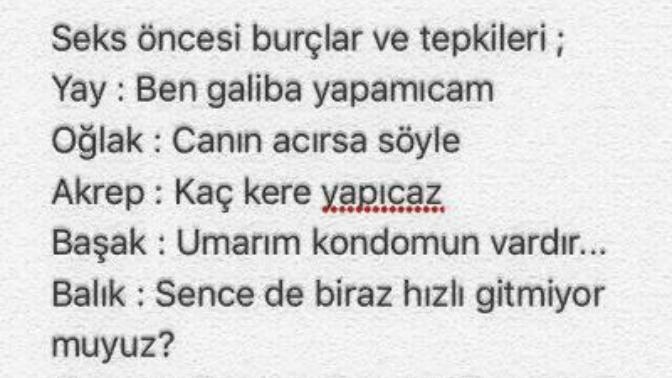 Cinsel ilişki öncesi burçlar ve tepkileri 🙈Senin burcun ne?