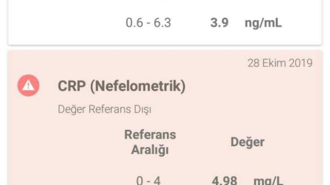 Tahlil ve rontgen sonuclarina ulasabiliyormusunuz?