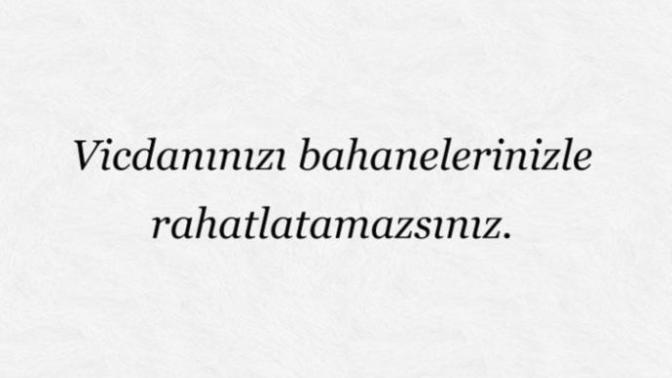 Vicdanınız rahat mı?