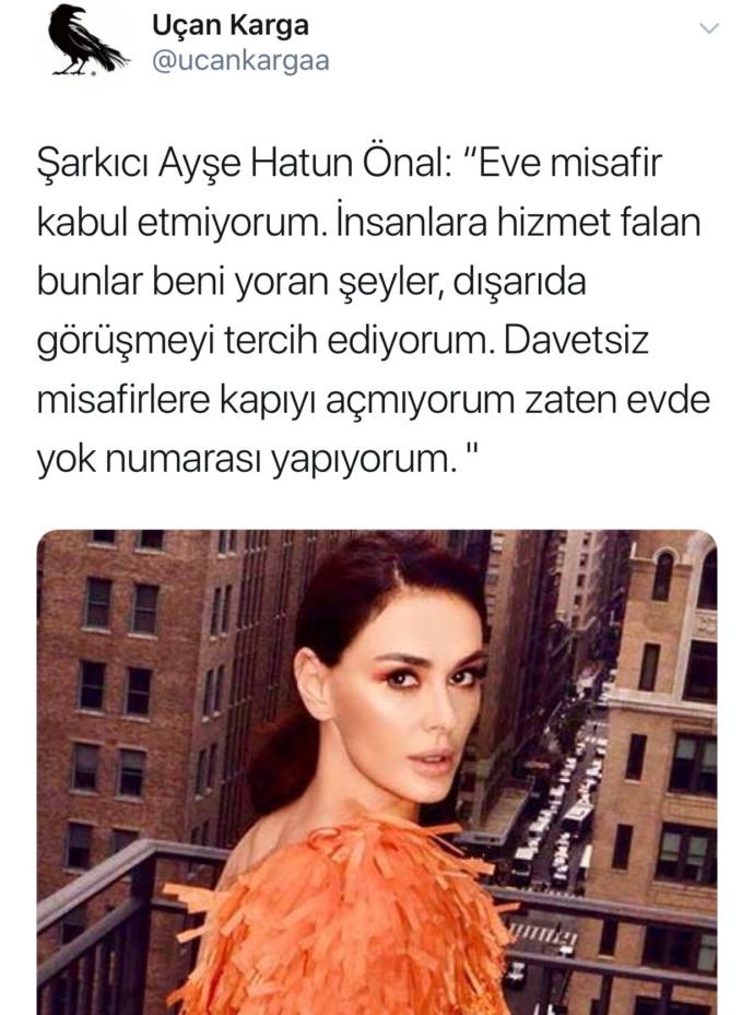 Ayşe Hatun Önal: Eve misafir kabul etmiyorum dedi. Misafir sever misiniz?