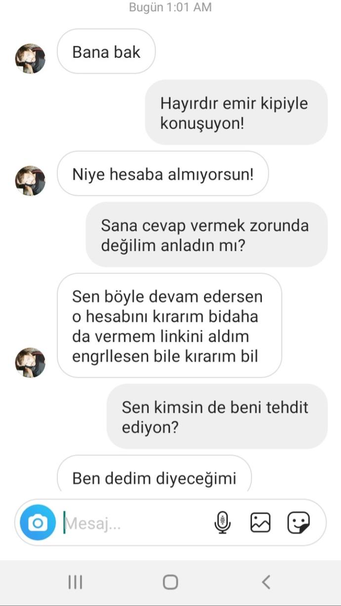 Bu kişi benimle konuşmak istiyor ben istemiyorum mesajlar altta instagramı dondurdum acaba çalabilir mı?