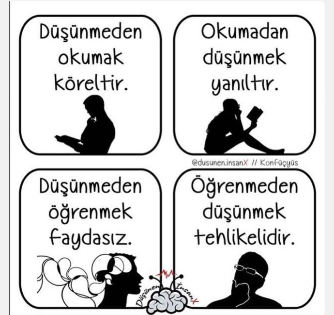 Düsünmek, Okumak ve Ögrenmek hangisi senin için önemli?