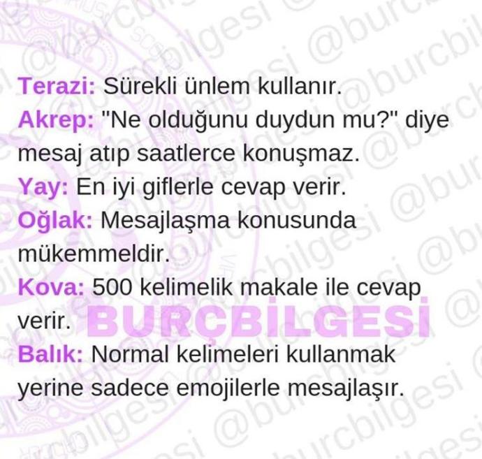 Burçlar nasıl mesajlaşır?