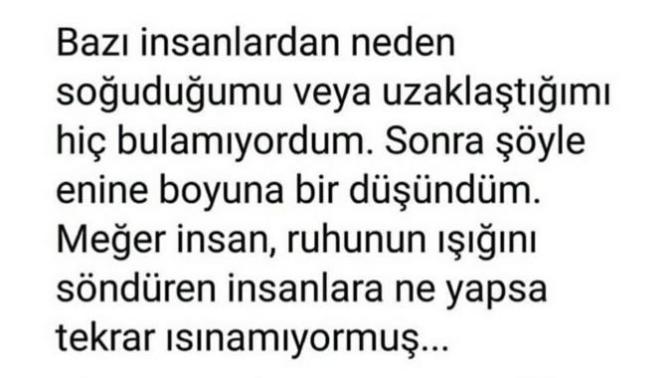 💔 "Kızınca, kırılınca, üzülünce geçiyor da soğuyunca çaresi yok..." ⛄Birisinden, hangi nedenlerden dolayı soğursunuz?