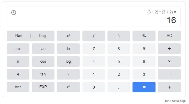 8 ÷ 2 ( 2 + 2 ) sorusunun cevabı kaçtır 😂😂?