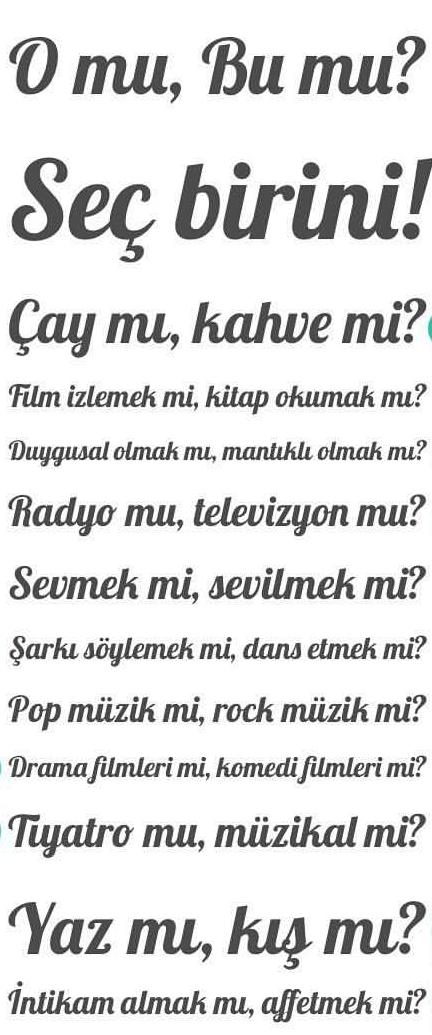 Tanışalım mı? Sorulara cevap ver, o mu, bu mu?