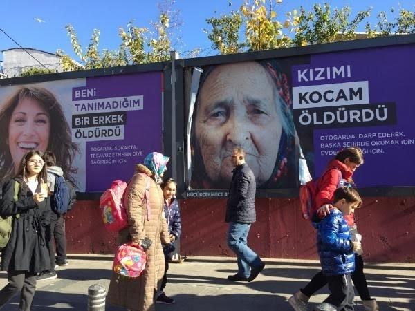 Küçükçekmece’de kadınlara yapılan şiddetle alakalı asılan afişler tepki çekti! Erkeklere fazla yüklenilmiyor mu artık?