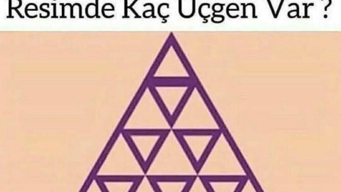 Bir tek şunun cevabını bulamıyorum. Kaç tane üçgen var?