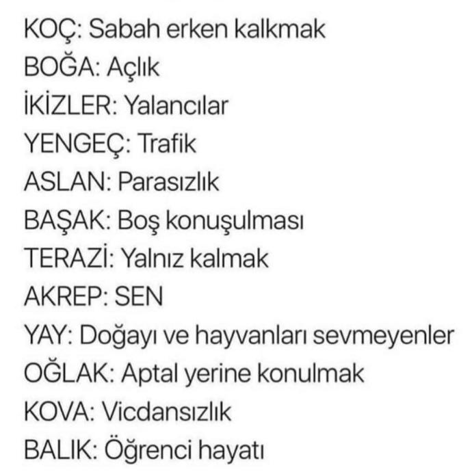 Burçların dayanamadığı şeyler?