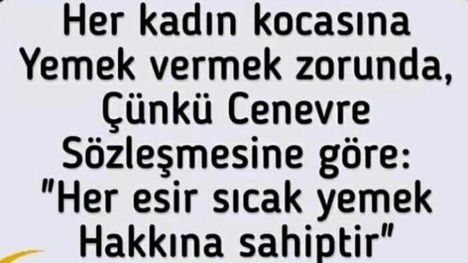 Her kadın kocasına yemek yapmak zorunda mıdır?