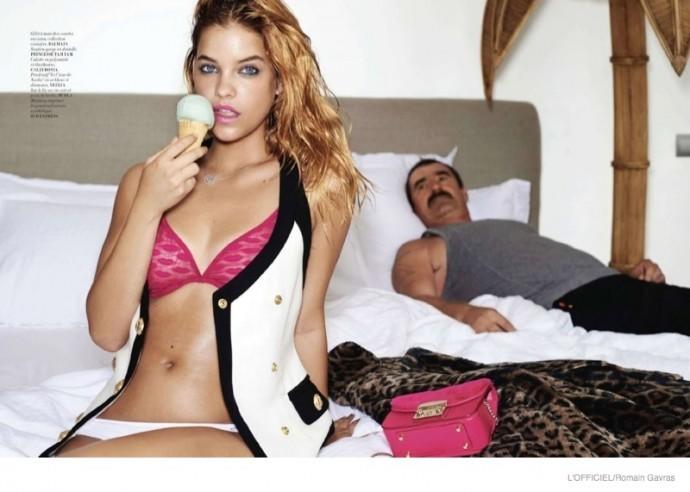 Bu bir Photoshop değil! Barbara Palvin bir amcayla yatakta poz verdi. Sizce amca Türk müdür?