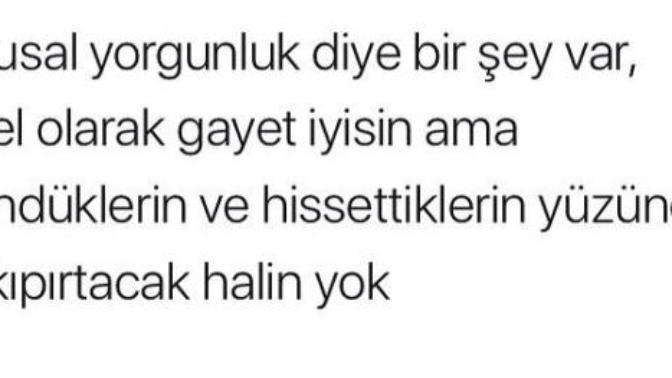 Sizce siz duygusal olarak mı yoksa fiziksel olarak mı daha yorgunsunuz?