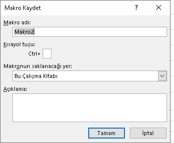Makro Kaydet