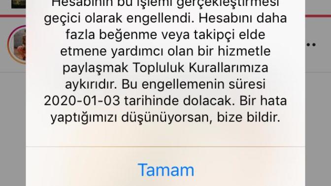 İnstagramda yine mi spam yemişim arkadaşlar ne zaman düzelir sizce?