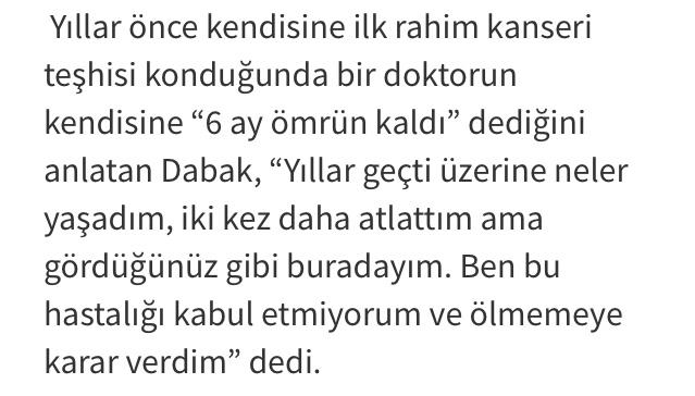Asuman Dabak: 6 aylık ömrün kaldı dediler! Böyle bir durumda hastalıkla mücadele edip yener miydiniz yoksa pes mi ederdiniz?