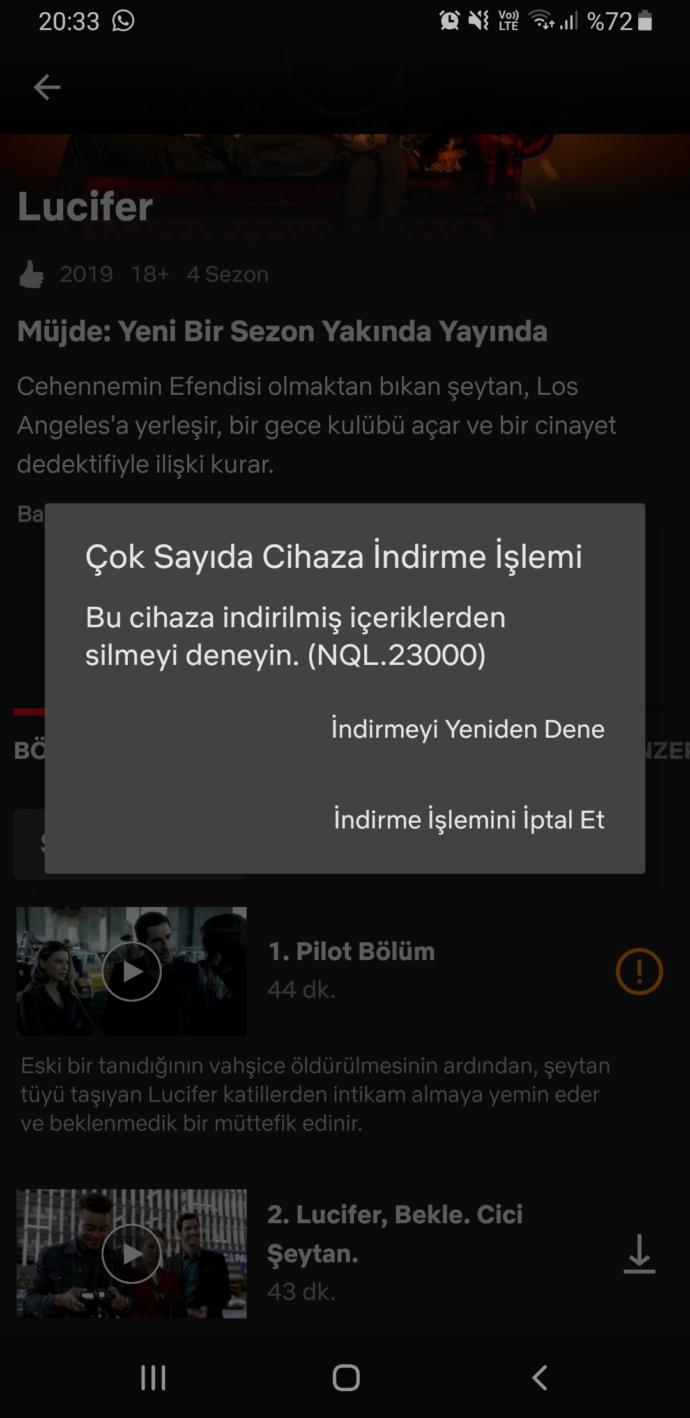 Netflix de aldığım bu hatayı nasıl giderebilirim?