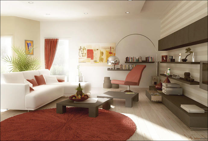 salon dekorasyonunda halı