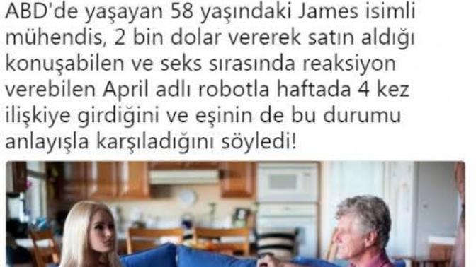 Haftada 4 kez robot kızla seks yapan evli adam hakkında ne düşünüyorsunuz?