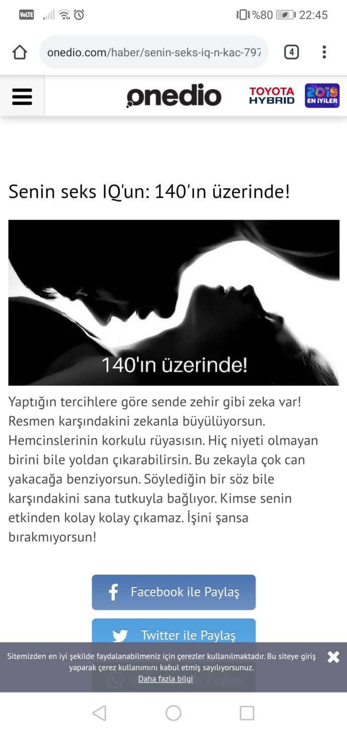 Seks iq'nuzun kaç olduğunu hiç merak ettiniz mi?
