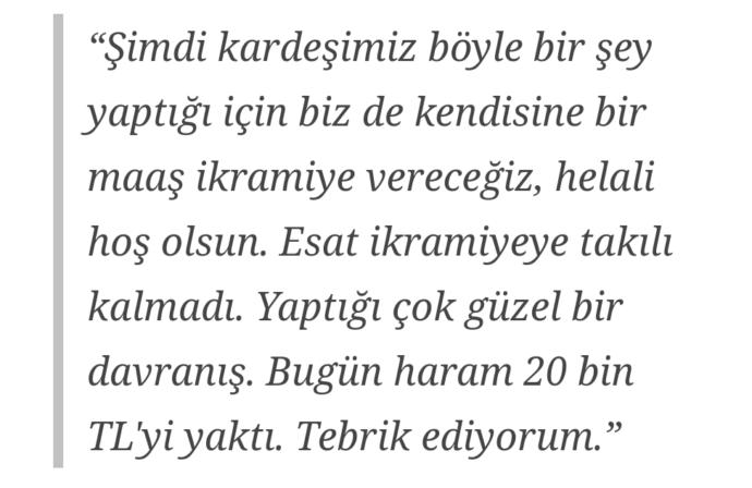 Esat Şahan, 20 bin lira isabet eden piyango biletini patronunun tavsiyesi üzerine haram diyerek yaktı. Sizce doğru mu yaptı?
