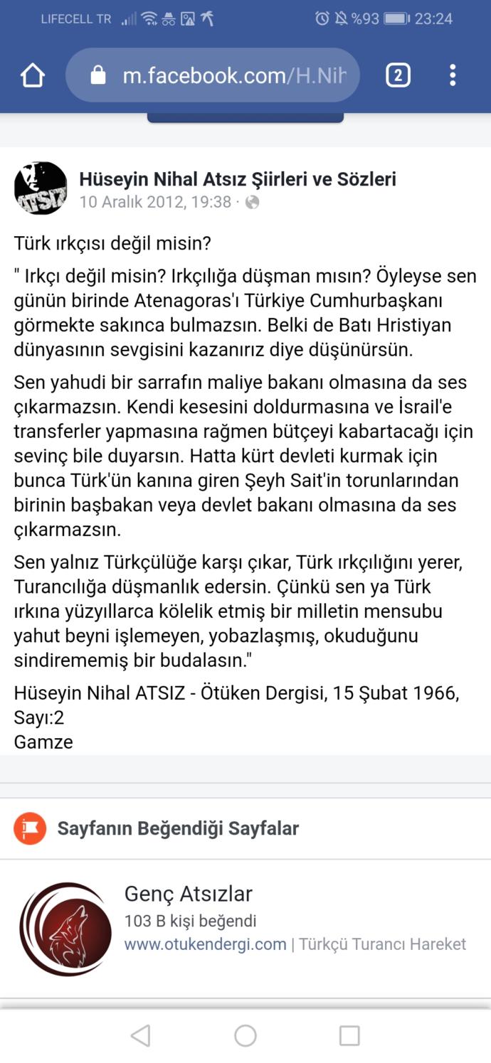 Görüyorum ki aramızda IRKÇI olmayanlar var. Niye değilsiniz?