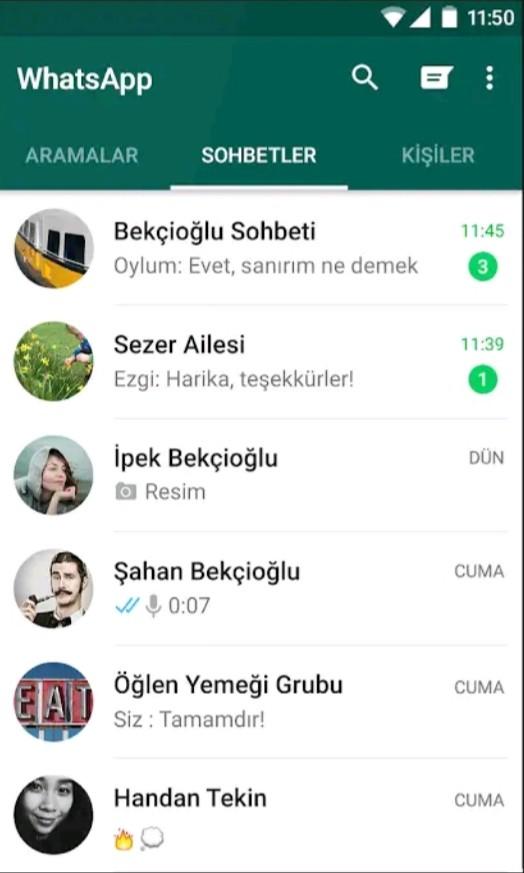 Sizin de watsap konuşmanız kabarik mi benimki gibi?