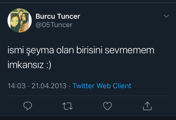 İsmimi ŞEYMA olarak değiştireceğim anlamı kötü değiştirmek zorundayım nasıl sizce ayrıca böyle komik tweeetler buldum?