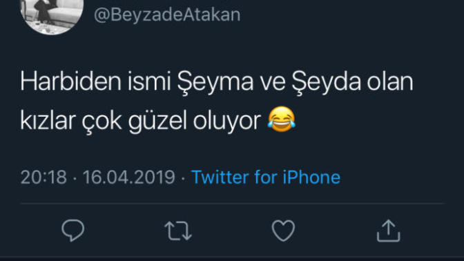 İsmimi ŞEYMA olarak değiştireceğim anlamı kötü değiştirmek zorundayım nasıl sizce ayrıca böyle komik tweeetler buldum?