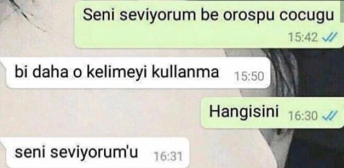 "Seni seviyorum" cümlesine verilecek en kötü cevap nedir?