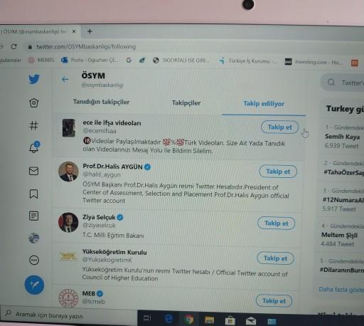 ÖSYM resmi Twitter hesabının ifşa sayfalarını takip ettiğini gördünüz mü?