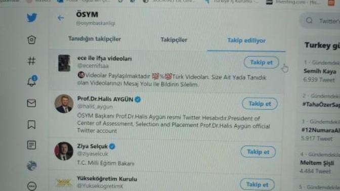 ÖSYM resmi Twitter hesabının ifşa sayfalarını takip ettiğini gördünüz mü?