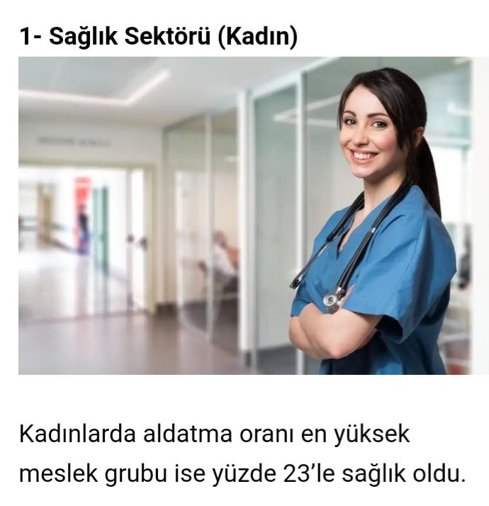 En çok aldatan meslek grupları erkek/kadın?