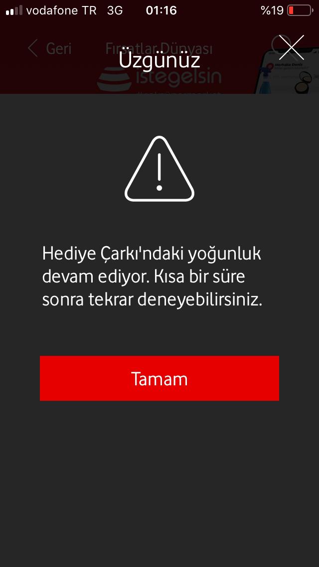 Neden bu hatayı verdi Vodofone çark yaparken? KizlarSoruyor