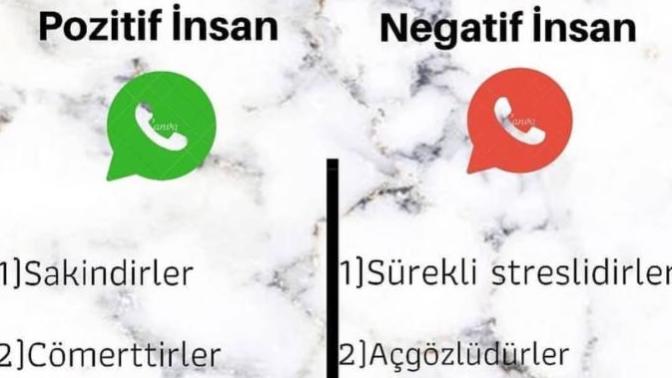 Pozitif misiniz negatif mi?