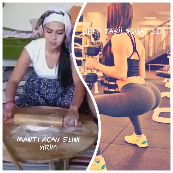 Mantı açan kadın mı daha çekici yoksa squat yapan kadın mı?