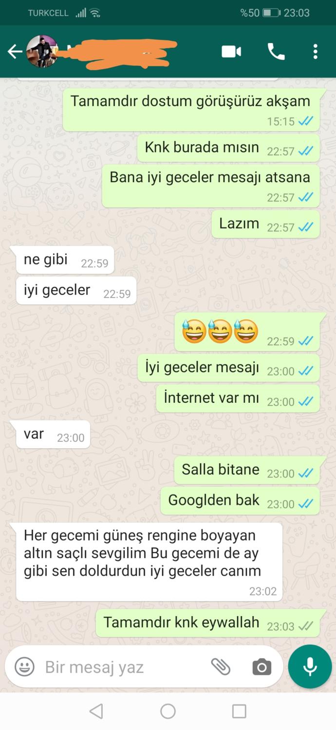 Iyi geceler mesajı aldınız mı?