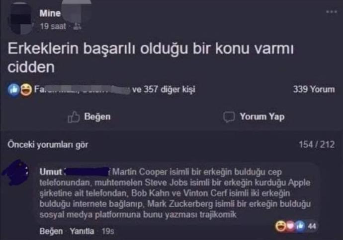 Sizce erkeklerin başarılı olduğu bir konu var mı?