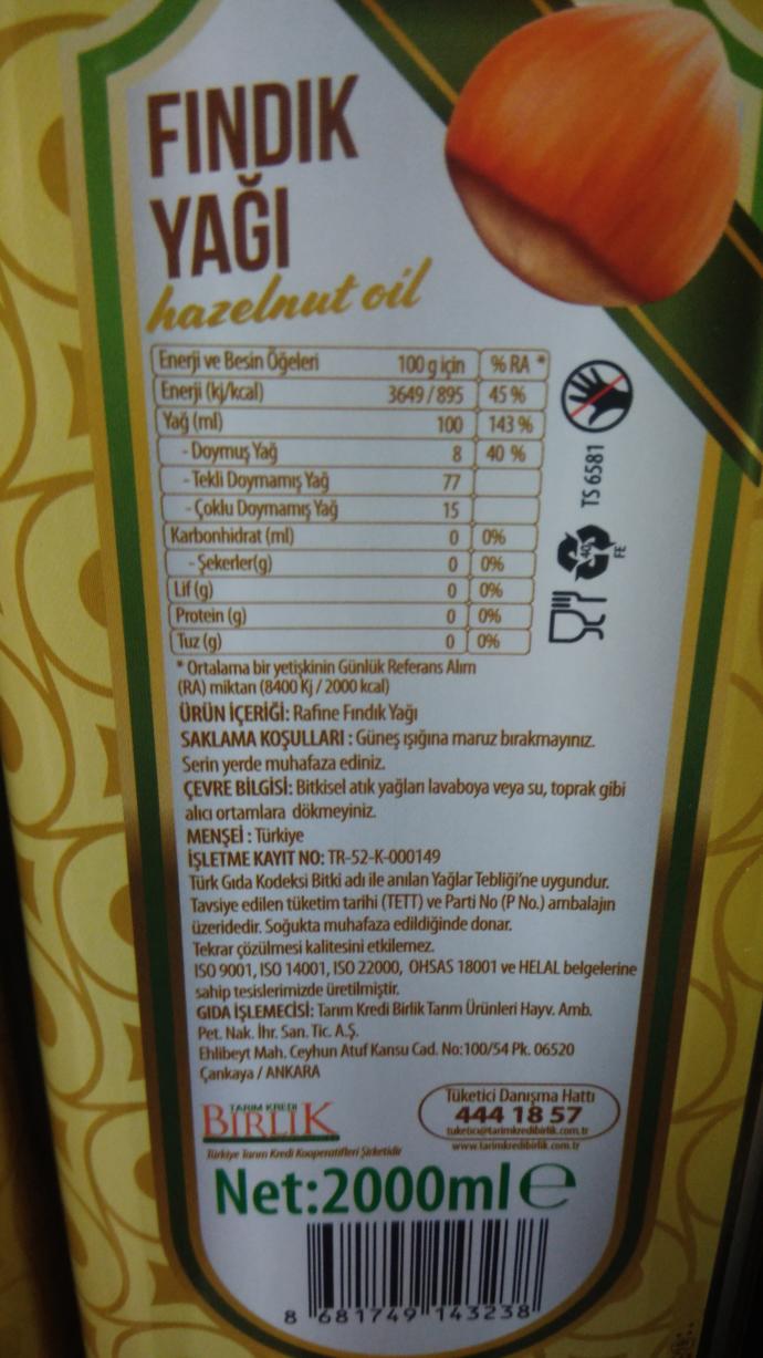 Yemeklerde ve salatalarda fındık yagi kullanıyor musunuz?
