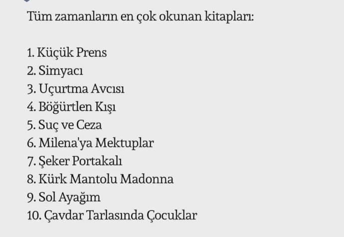 Bu kitaplardan hangilerini okudunuz?
