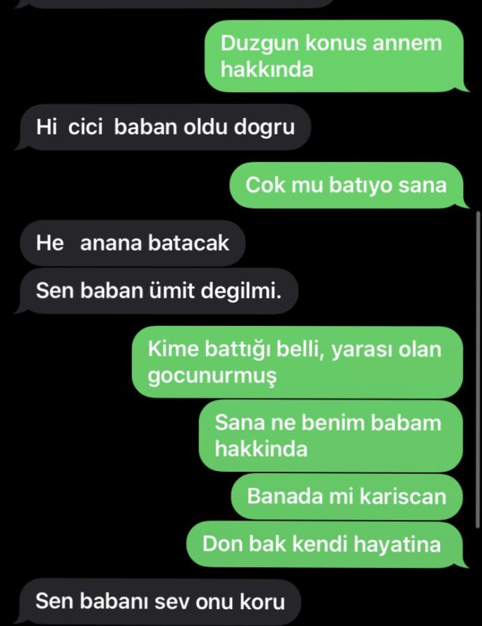 Dayım annemin evlenmesini istemiyor ve bana boyle mesaj attı?