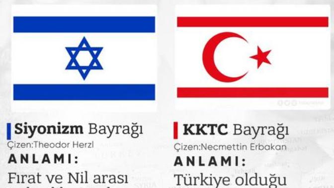 İsrail ve kktc bayrağı hafiften birbirine benzemiyor mu?