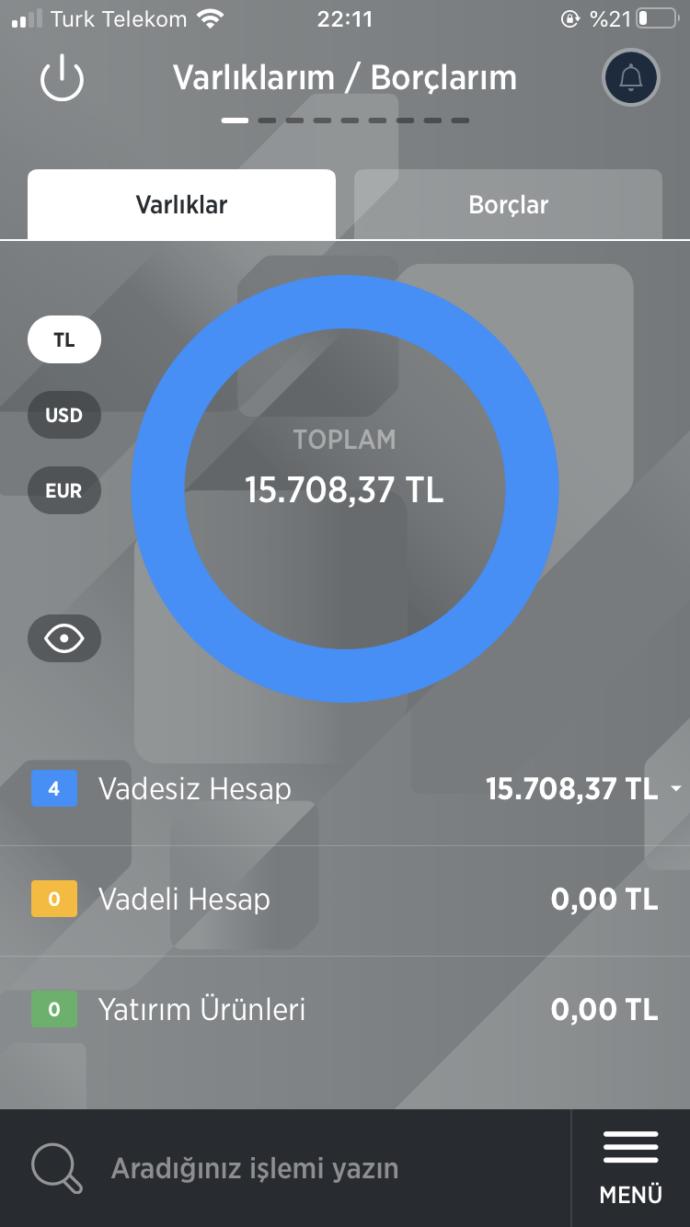 Banka hesabınızda kaç para var?