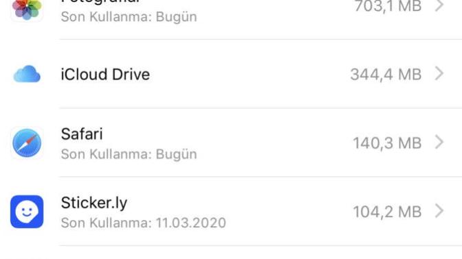 Iphone saklama alanı?