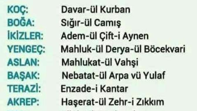 Burçlarınızın Osmanlıca komik karşılığını öğrenmek ister misiniz?