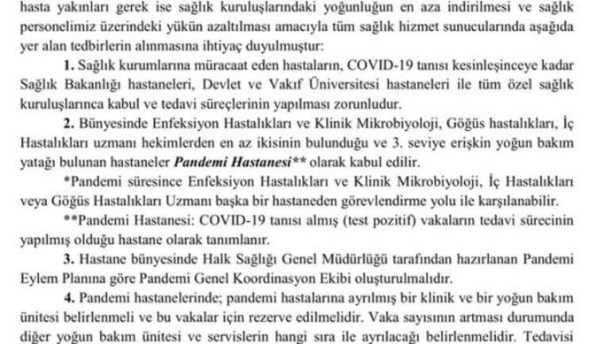 Özel ve Vakıf hastaneleri pandemi hastanesi ilan edildi. Genelge hakkında ne düşünüyorsunuz?